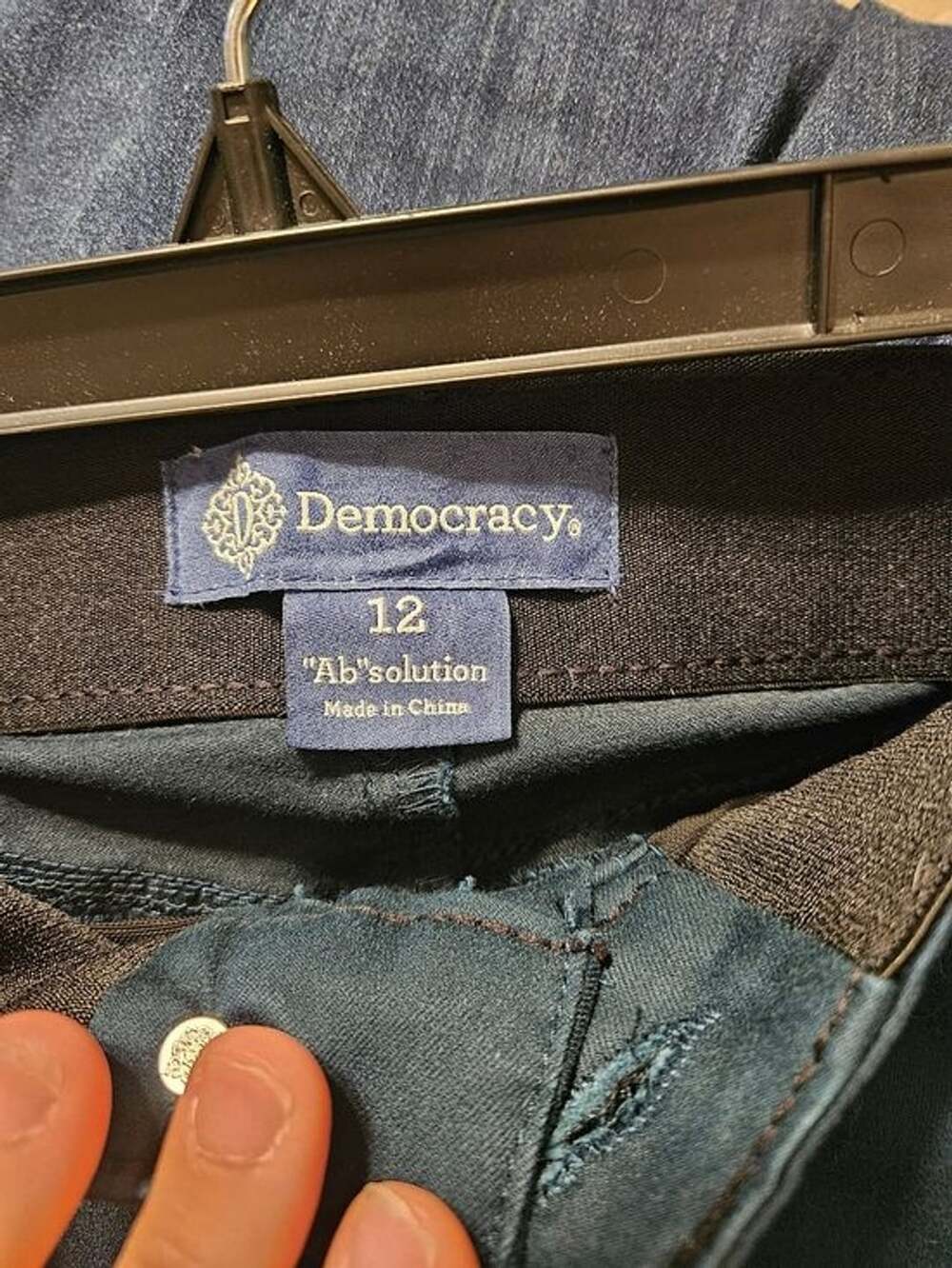 Democracy Ab Solution Size 12 Dark Teal Straight Leg Pants - Picture 4 of 4